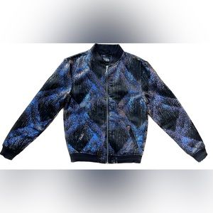 Zara Man Metallic Jacquard Bomber Jacket